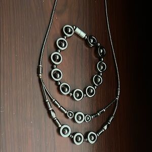 Elegant hematite Necklace bracelet Set